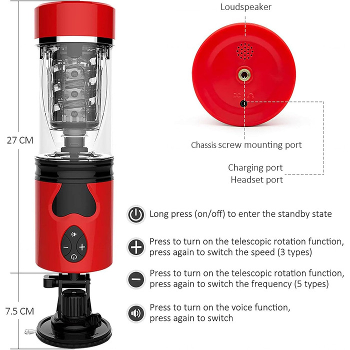 Електричний мастубатор-чаша з 5 телескопічними режимами та 3 швидкостями. Автоматичний мастубатор для чоловіків. Секс-іграшка для чоловіків