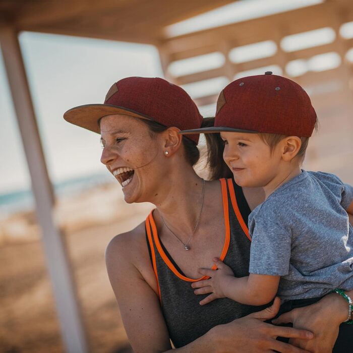 Набір бейсболок Soulbuddy для батька та сина (2 шт) — сімейний комплект кепок Snapback, темно-червоні, регульований розмір