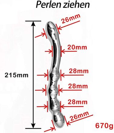Анальний масажер з нержавіючої сталі з двома головками для стимуляції G-точки та простати. Підходить для чоловіків та жінок.