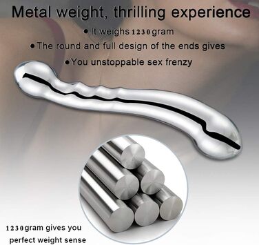 Анальний плаг Doppelkopf з металу, стимулятор G-точки, для чоловіків та жінок, 680г, 1 шт.