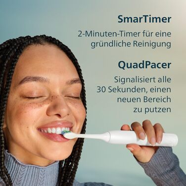 Електрична звукова зубна щітка Philips Sonicare Series 2100 (HX4021/01), 2 рівні інтенсивності, EasyStart, SmarTimer, біла