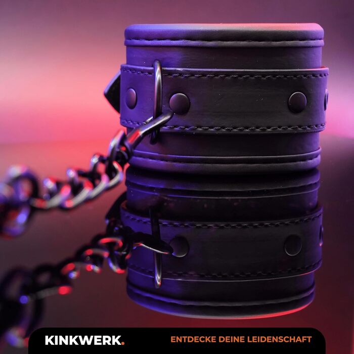 Кафтанчики Real PU для зв'язування рук | З металевим кільцем | Гнучкі та міцні для BDSM-ігор | З комфортною підкладкою | Естетичний, дискретний дизайн | BDSM, Bondage (руки)