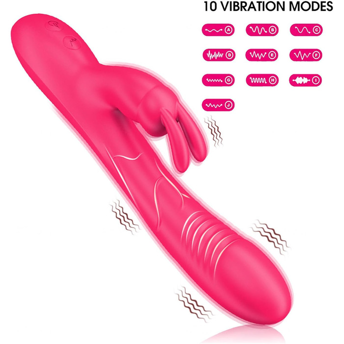 Вібратор G-Punkt Silikon з 10 режимами вібрації для жінок, кролик, сексуальні іграшки для пар, рожевий колір