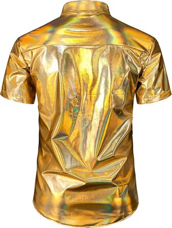 Чоловічий блискучий бронзовий костюм для вечірок JOGAL (золотий блиск, розмір S)