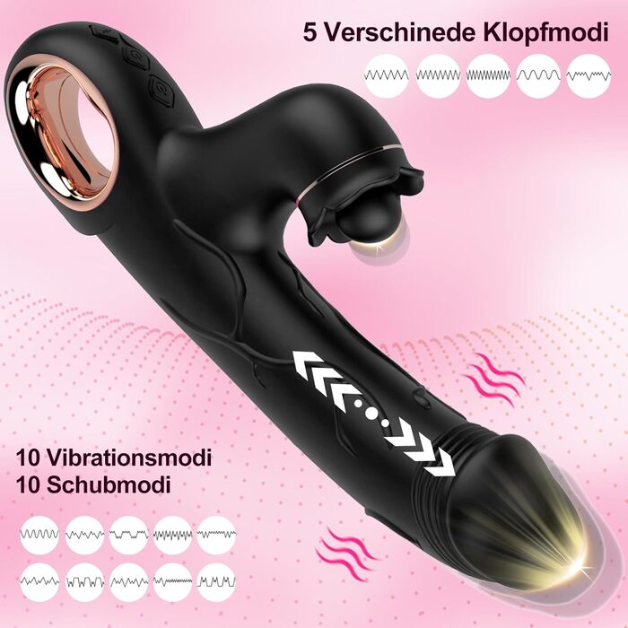 Вібратор для жінок Rabbit з кліторальною стимуляцією, Dildo, G-spot, 10 режимів, анальний вібратор, іграшка для дорослих, для пар (чорний)