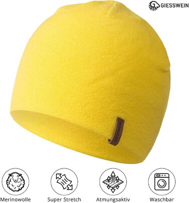 Спортивна шапка з мериносової вовни Giesswein Merino Cap Gehrenspitze, унісекс, жовта (один розмір)