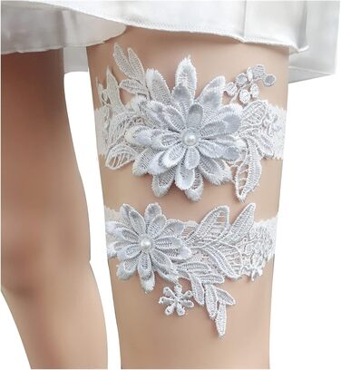 Стрічка для нареченої ACiyD, мереживна стрічка для ноги на весілля, бал, мереживний кільце для ноги (сірий)