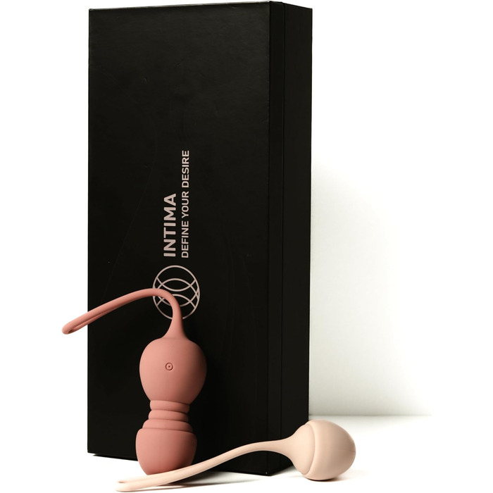 Набір вагінальних кульок Intima Premium з вібрацією | Тренажер для м'язів тазу для жінок | Пристрій для тренування з 10 режимами вібрації та 4 вагами | Кульки для інтимної гімнастики з пультом дистанційного керування | Для жінок