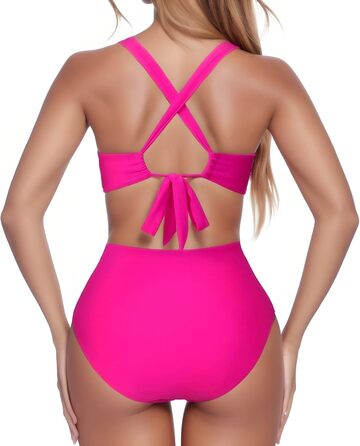 Купальник суцільний жіночий Push-up Wrap Monokini Hot Rosa, розмір XXL