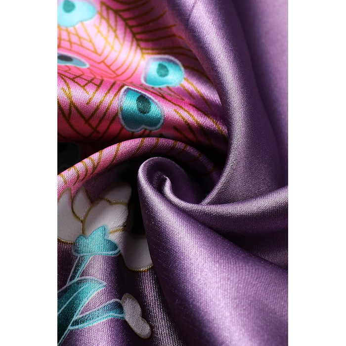 Халат жіночий довгий з атласу, квітковий принт, Babeyond, для дому та відпочинку