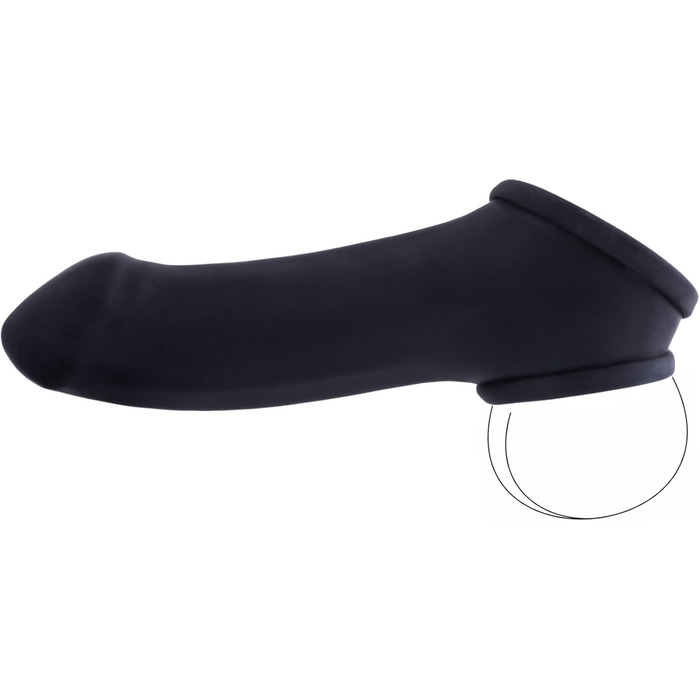 TOYLIE Latex Penis Sleeve (Чохол для пеніса) - Чорний, 13 см, з кільцем для яєчок 4,5 см, Made in Germany