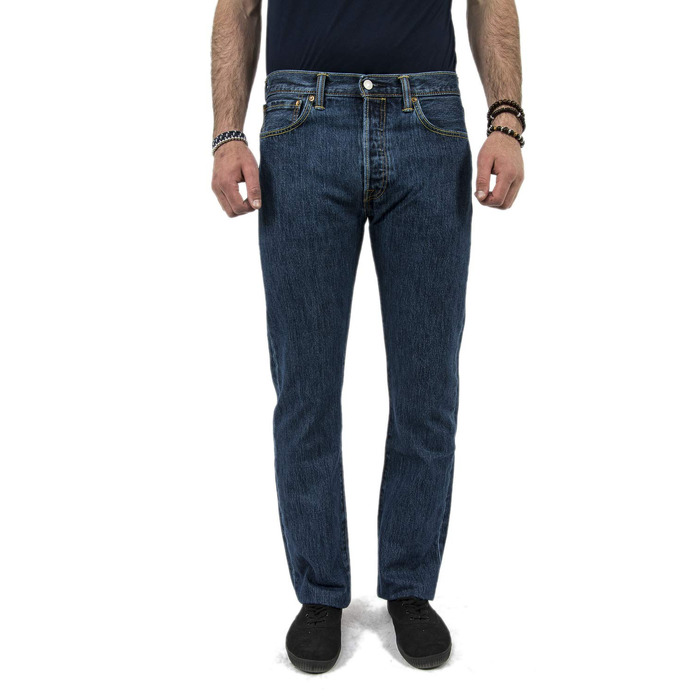 Чоловічі джинси Levi's 501 Original Straight Fit на кнопках, колір Stonewash (31W / 30L)