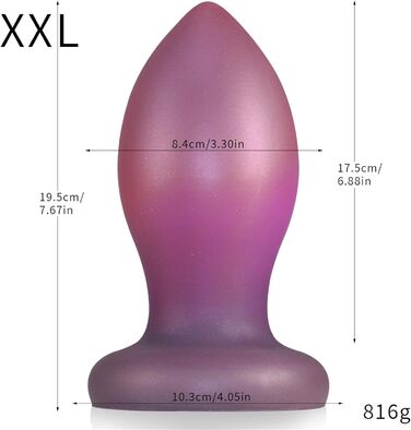 Анальний плагін Hrekssi 6 розмірів з м'якого силікону з присоском. Масажер простати, анальний дилататор, для чоловіків та жінок. XXL