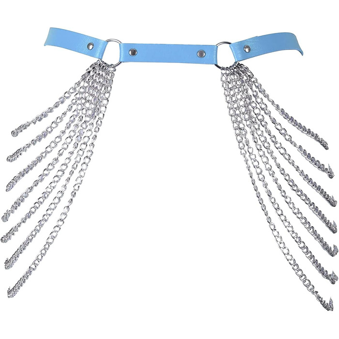 Жіночий корсет-тягач з шкіри BANSSGOTH, пояс-ремiнь, стринги, панковський стиль, для фестивалів та рейвів, великі розміри, блакитний