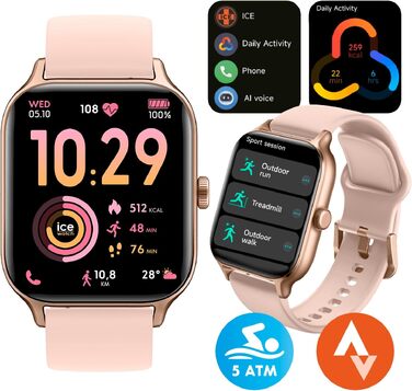 Смарт-годинник Ice-Watch Ice fit RT 3.0 Rose-Gold Nude для жінок, силіконовий ремінець, 1.75