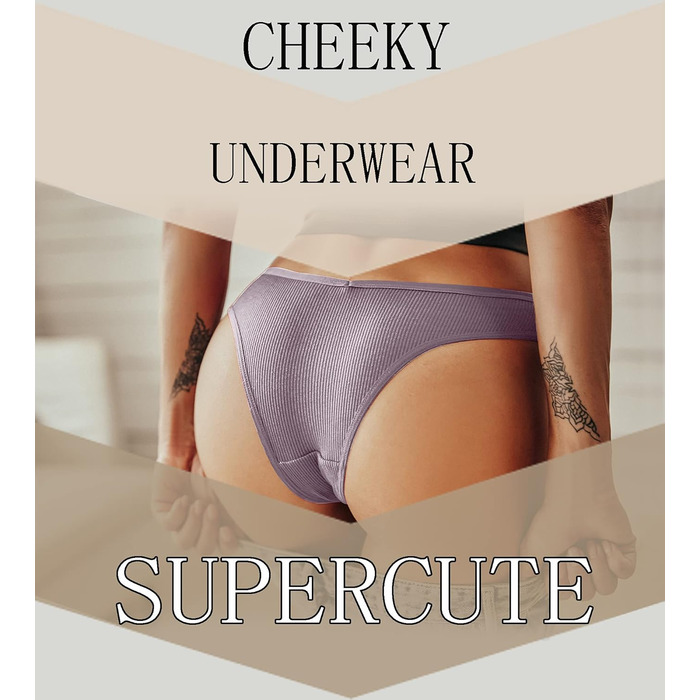 Сексуальний жіночий бразильський бікіні-сет FINETOO з бавовни (XL, чорний*6 + сірий*2 + білий*2)