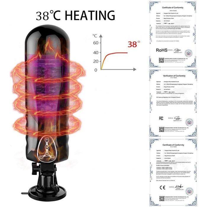 Мастурбатор з підігрівом для чоловіків, 10 режимів ротації та 10 телескопічних режимів