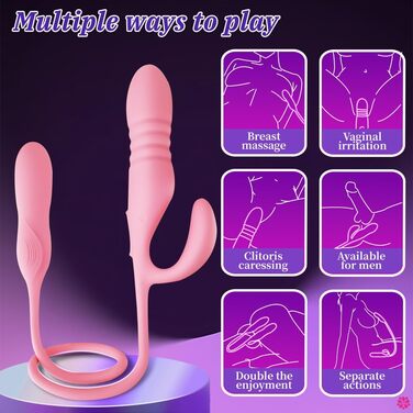 Вібратор Doppelkopf 3-в-1: анальний, кліторальний, G-точка. Силіконовий вібратор з 12 режимів та 3 телескопічними режимами.