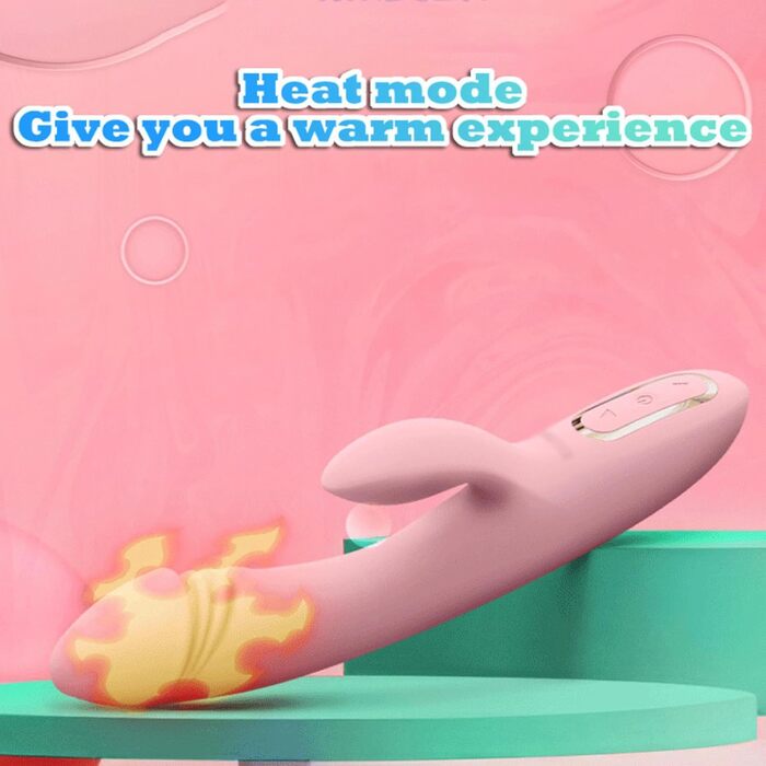 Вібратор Rabbit - вібратор для жінок, G-spot, 9+3 режими, нагрівання, рожевий