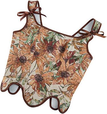 Корсет жіночий Vobrust, корсаж, корсет для Октоберфесту, готичний, вінтажний, бюстєль, корсет для сцени, жаккард, сатин, з кісточками, для Хелловіну, карнавалу, шнурування (кава, S)