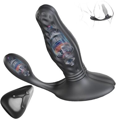 Вібратор анальний Jpscor для чоловіків, жінок та пар з 12 режимами та пультом дистанційного керування. Стимулятор G-точки, простати, масажер для анусу. Іграшки для дорослих