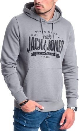Чоловічий худі Jack & Jones з логотипом, колір Sedona Sage, модель Mika