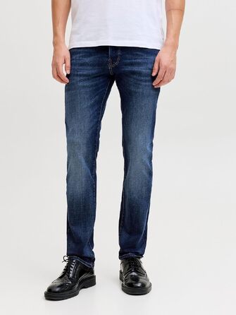 Чоловічі джинси Jack & Jones Slim Fit JJIGLENN синього кольору, денім, 34W/32L