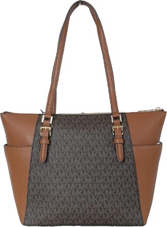 Жіноча сумка-тоут Michael Kors Charlotte Signature Large Top Zip Tote, коричнева