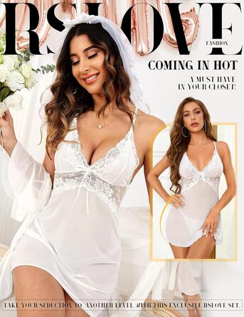 Халат жіночий мереживний RSLOVE, білий, XXL - ніжний бандажний халат для дому та сну