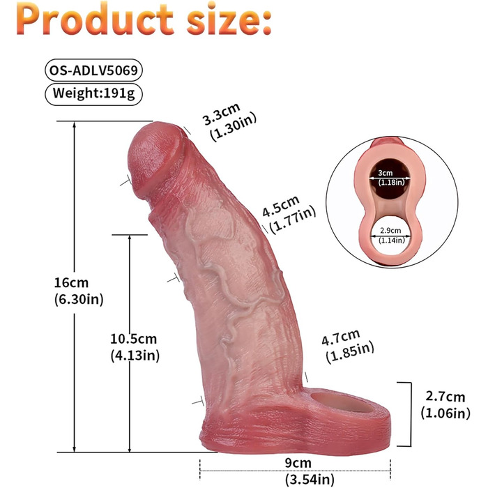 Пеніс-сleeve з 10 вібраційними режимами та пультом керування для пар - LZYLWC (A)