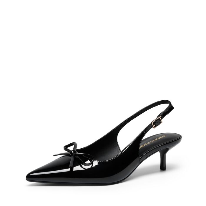 Жіночі туфлі-слінгбеки DREAM PAIRS на підборах kitten heel, чорні, розмір 39 EU