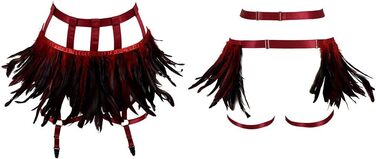 Жіночі мереживні набедрені стрічки, набедрені стрічки, пояс для шкарпеток, ремінь-підтяжки, готичний стиль, для клубів, вечірок, танців, фестивалів (білий, винний)