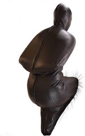 Комбінезон-сліп з штучної шкіри Ohyesbae Bondagesack 2XL, з фіксацією рук та колін, на блискавці, для жінок та чоловіків