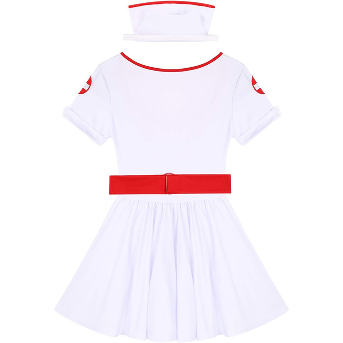 Костюм медсестри Freebily: сексуальний набір для косплею, карнавалу та Хелловіну. Білий комплект, babydoll, нічна сорочка, XXL