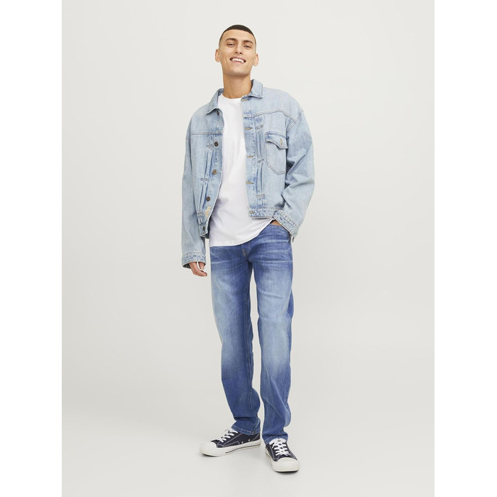 Чоловічі джинси Jack & Jones Comfort Fit JJIMIKE синього кольору (Blue Denim), розмір 36W/34L