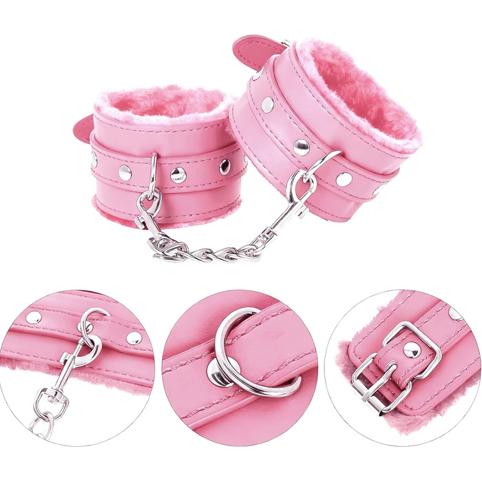 Набір для БДСМ-фетишу: мотузки, наручники, петиш, іграшки для дорослих (рожевий)